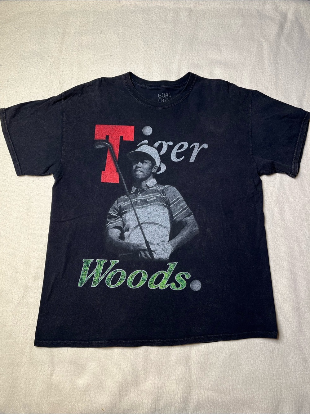 Goat Crew Tiger Woods Golf Vintage Faded T Shirt Mens Large 90s Y2K 00s Vtg